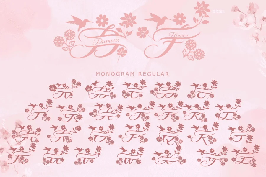 Damira Flower Font Family preview 7