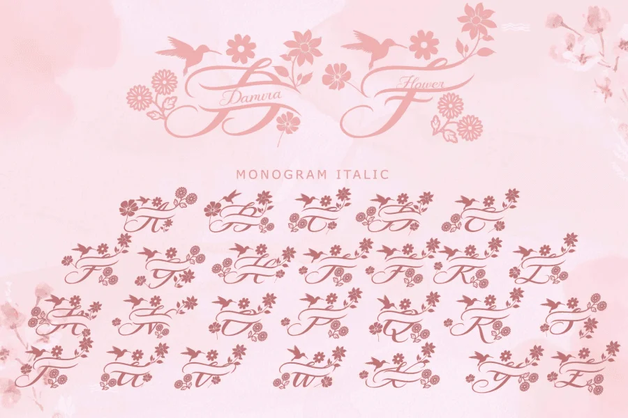 Damira Flower Font Family preview 8