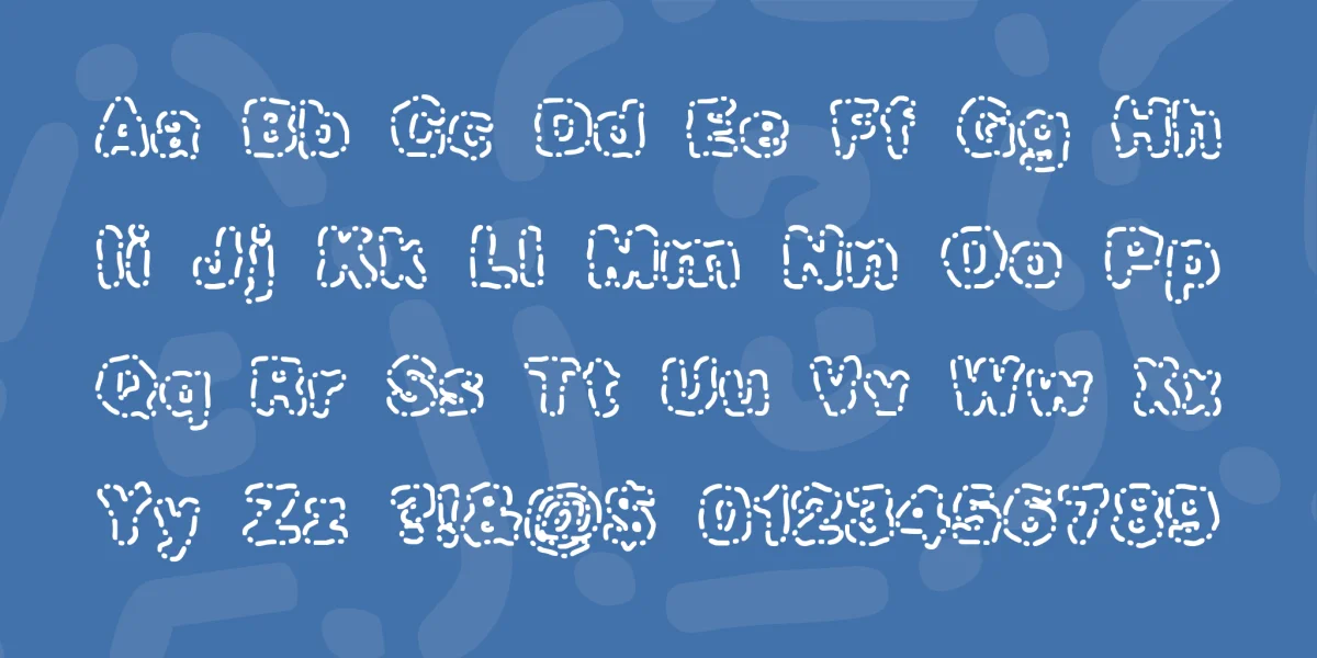 Dash Dot BRK Font preview 2
