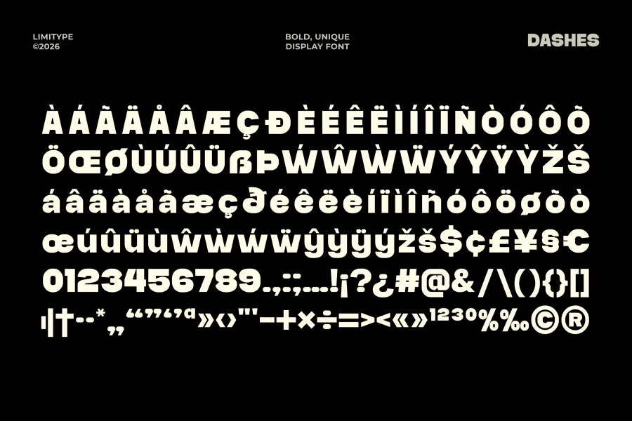 Dashes Demo Font preview 10