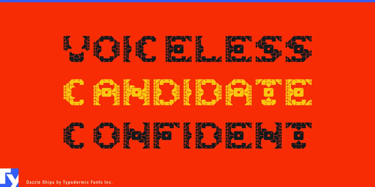 Dazzle Ships Font preview 2