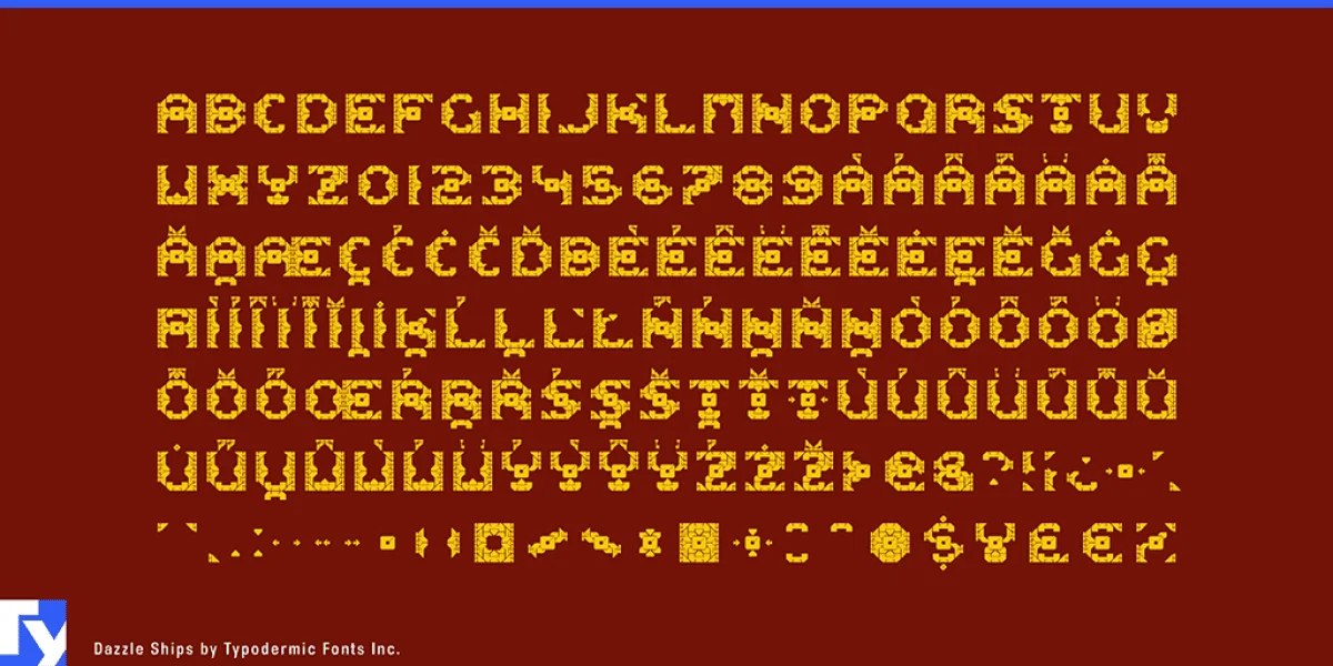 Dazzle Ships Font preview 5