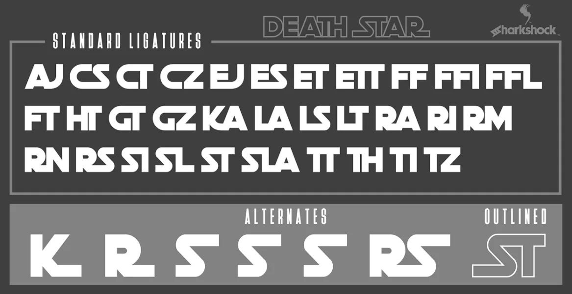 Death Star Font preview 2
