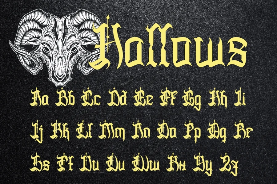 Deaths Hallows Font preview 2