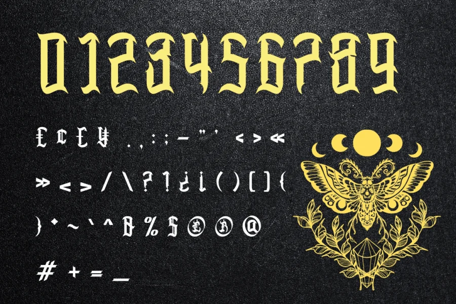 Deaths Hallows Font preview 3