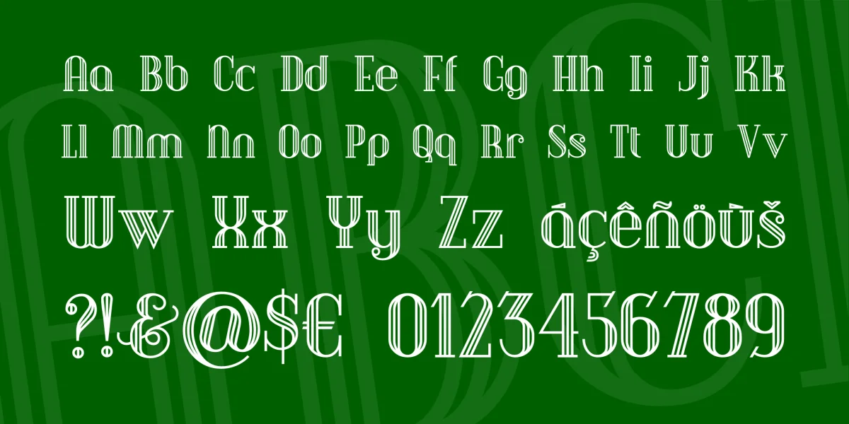 Debonair Inline NF Font preview 3