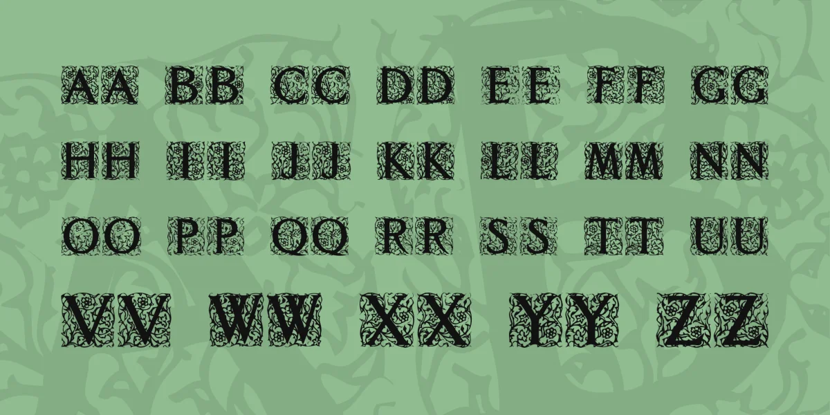 Decorated Roman Initials Font preview 2