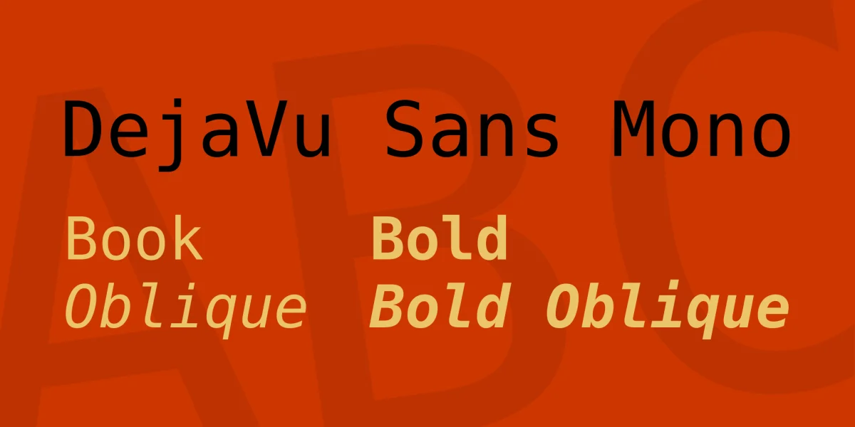 DejaVu Sans Mono Font Family
