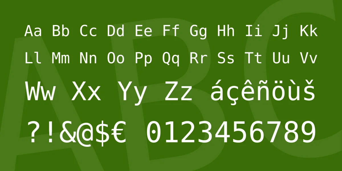 DejaVu Sans Mono Font Family preview 4
