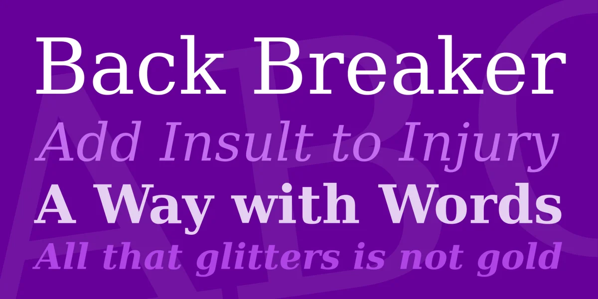 DejaVu Serif Font Family preview 2