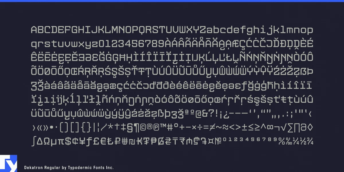 Dekatron Font Family preview 5