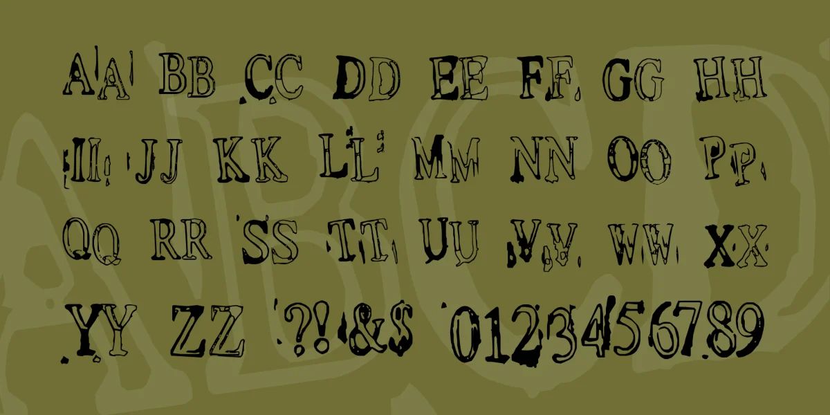 Depressionist v1.0 Font preview 2