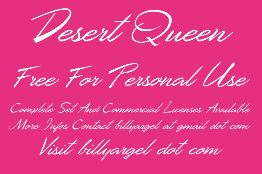 Desert Queen Personal Use Font
