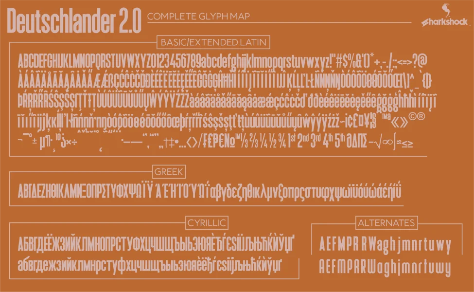 Deutschlander 2.0 Font preview 2