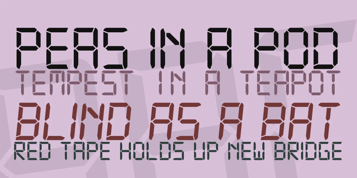 Digital-7 Font Family preview 2