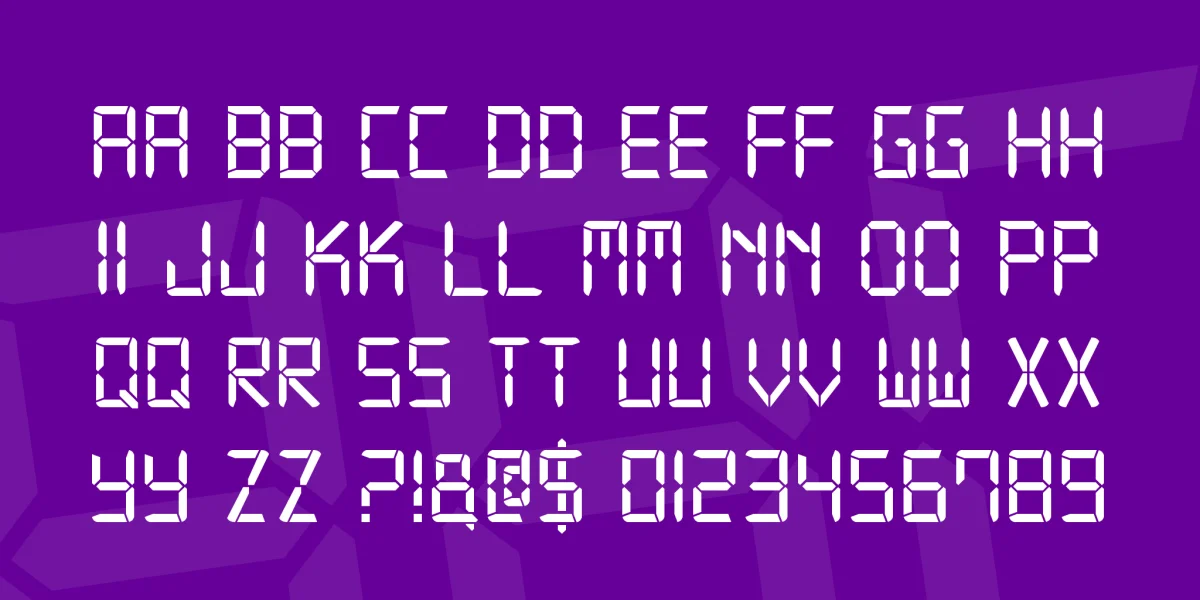 Digital-7 Font Family preview 3