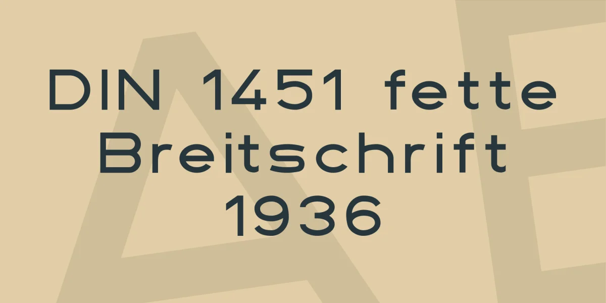 DIN 1451 fette Breitschrift 1936 Font