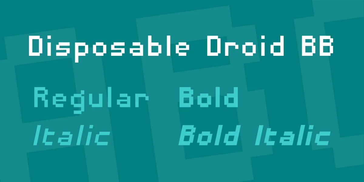 Disposable Droid BB Font Family