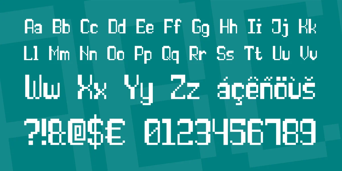 Double Pixel-7 Font preview 4