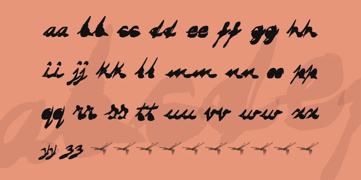 DRAGONFLY saji Font preview 3