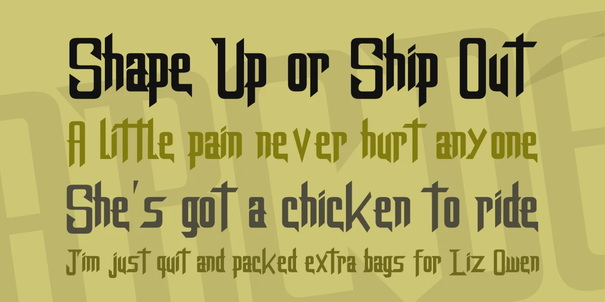 DragonForcE Font preview 3