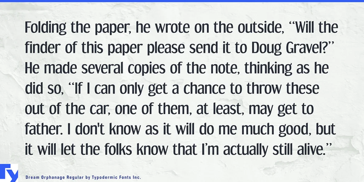 Dream Orphanage Font preview 3