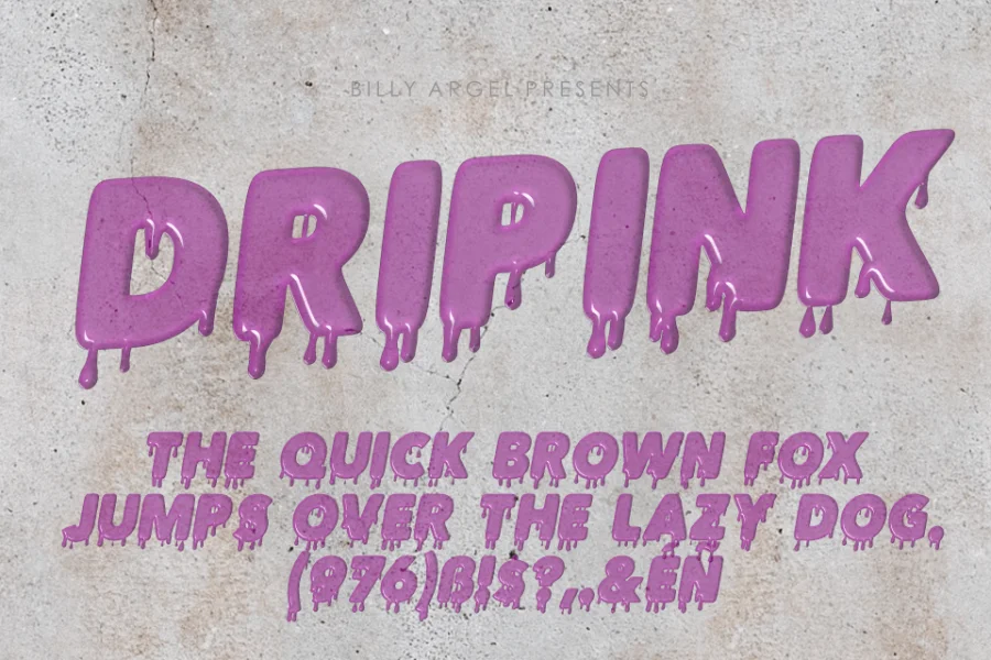 DRIPINK PERSONAL USE Font preview 5