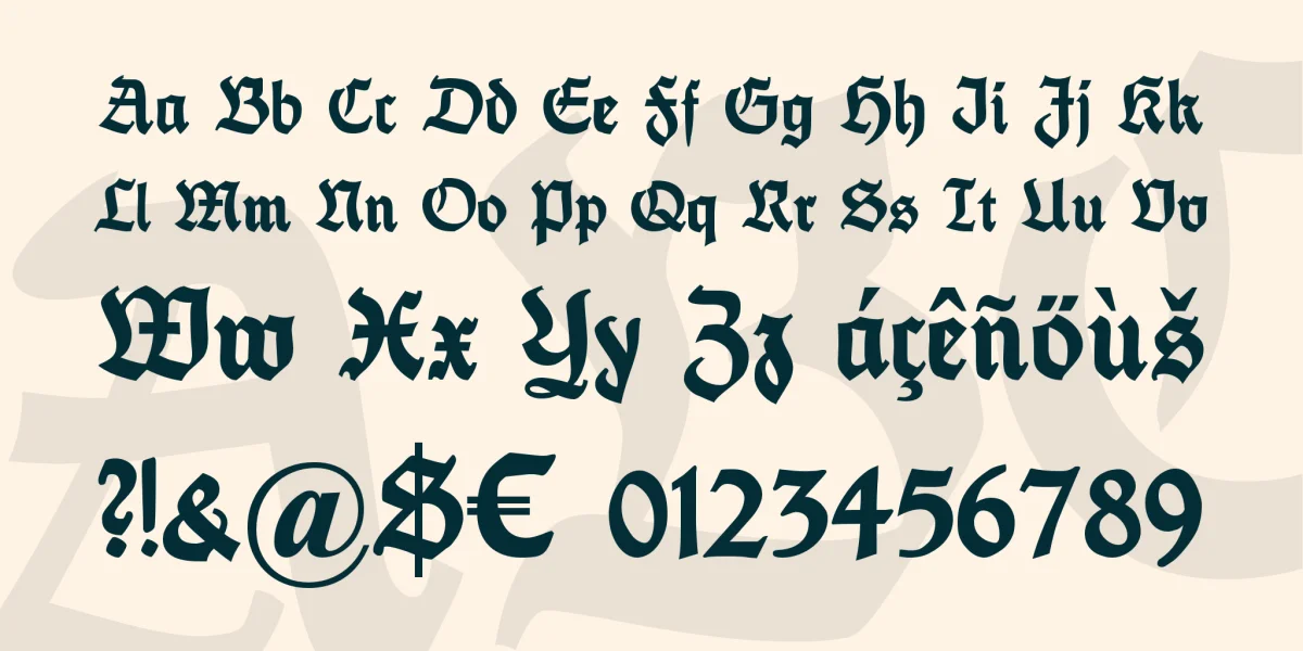 DS FetteThannhaeuser Font preview 3