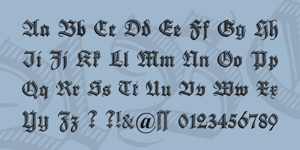 DS Zierschrift Font preview 2