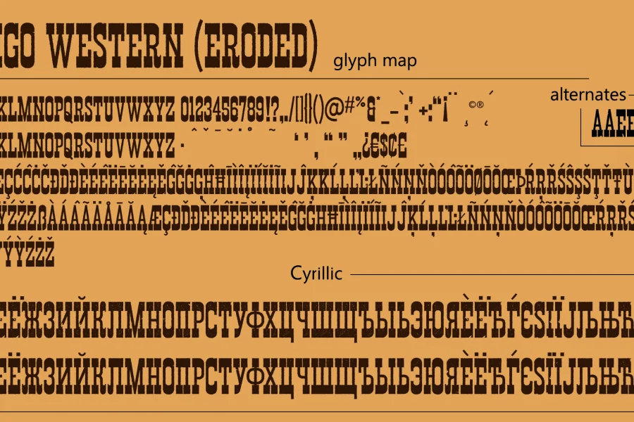 Durango Western Eroded Font preview 2