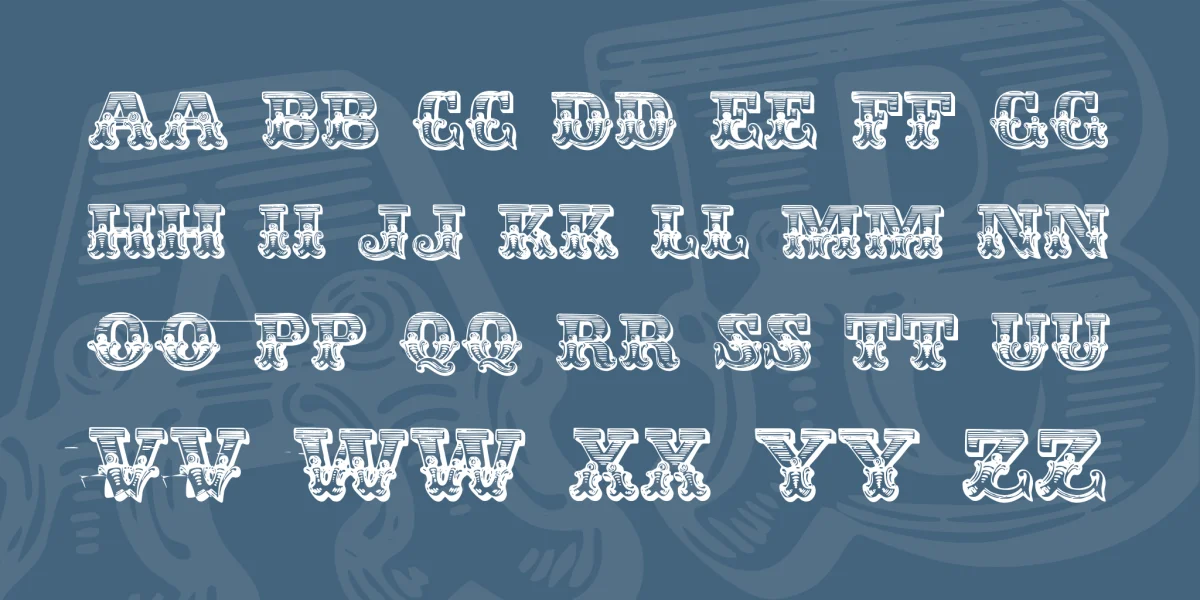 Egyptienne Zierinitialien Font preview 2