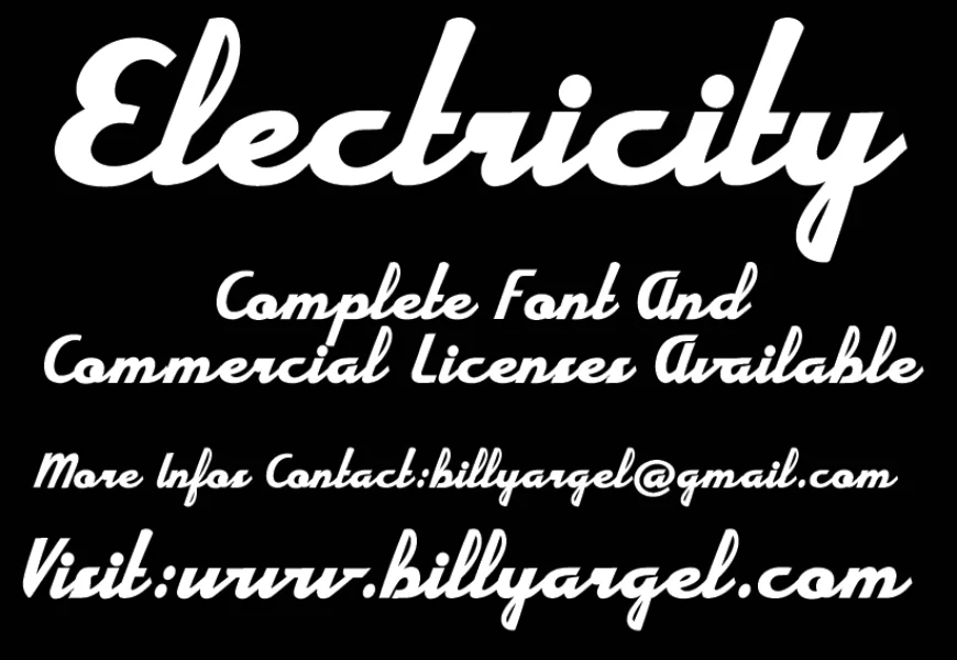 Electricity Personal Use Font