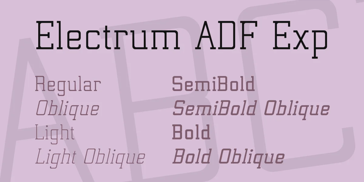 Electrum ADF Exp Font Family