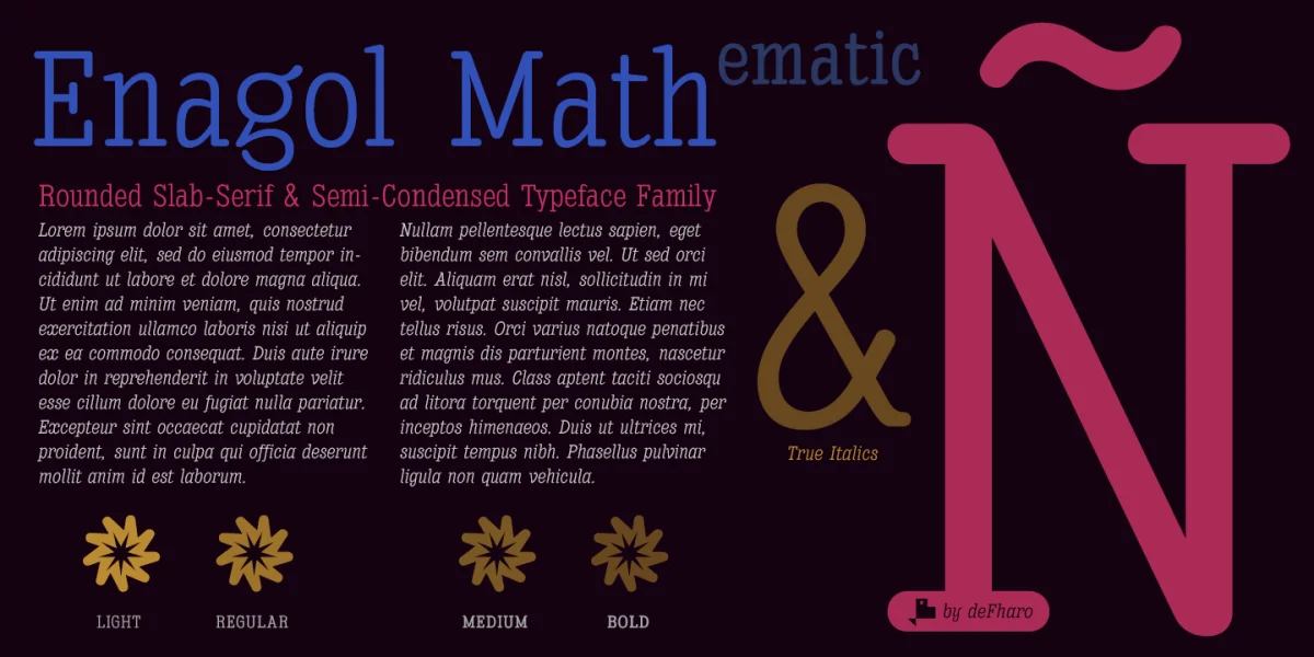 Enagol Math Font Family preview 3