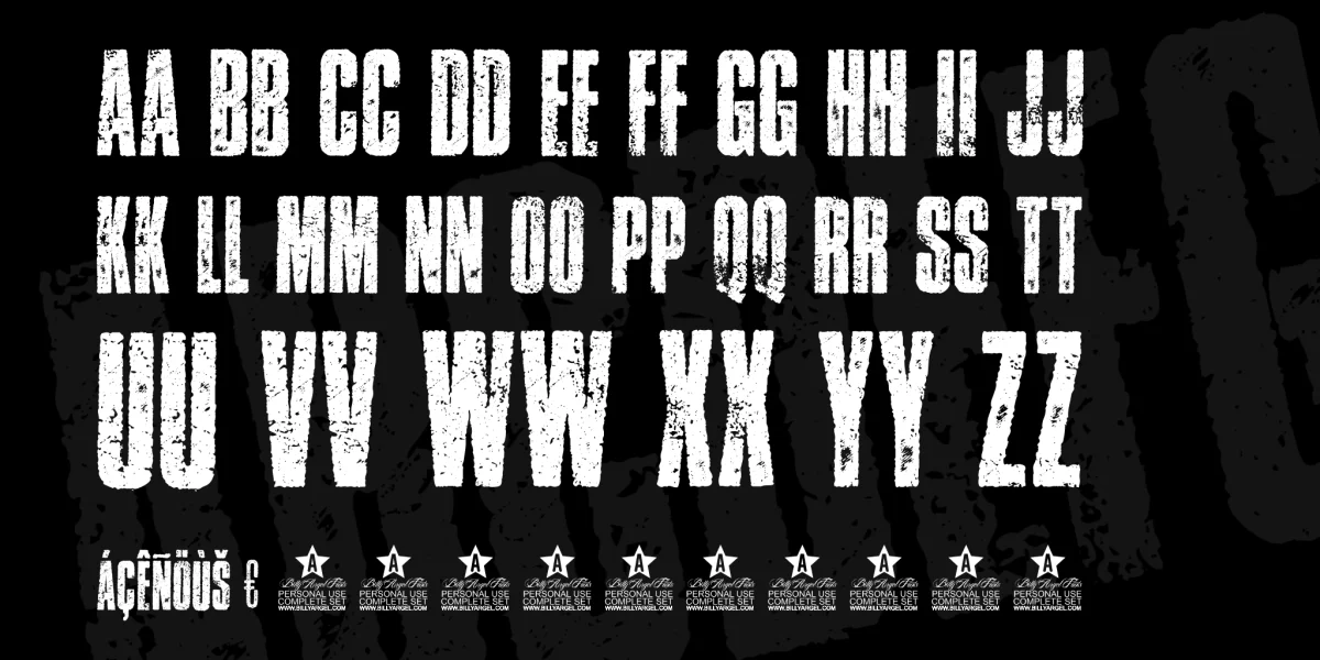 ERODED PERSONAL USE Font preview 3