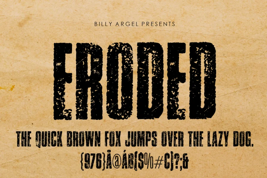 ERODED PERSONAL USE Font preview 4