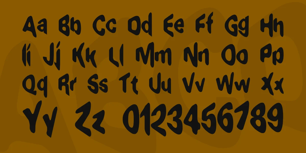 Exaggerate BRK Font preview 2