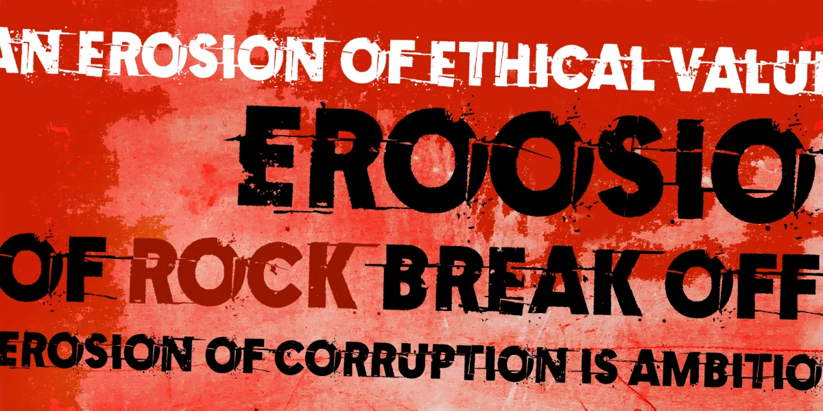 Examples of erosion Font preview 2