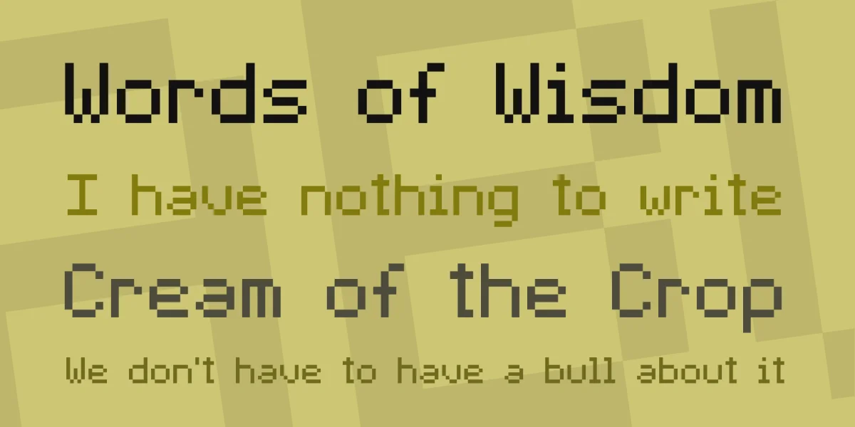 EXEPixelPerfect Font preview 2