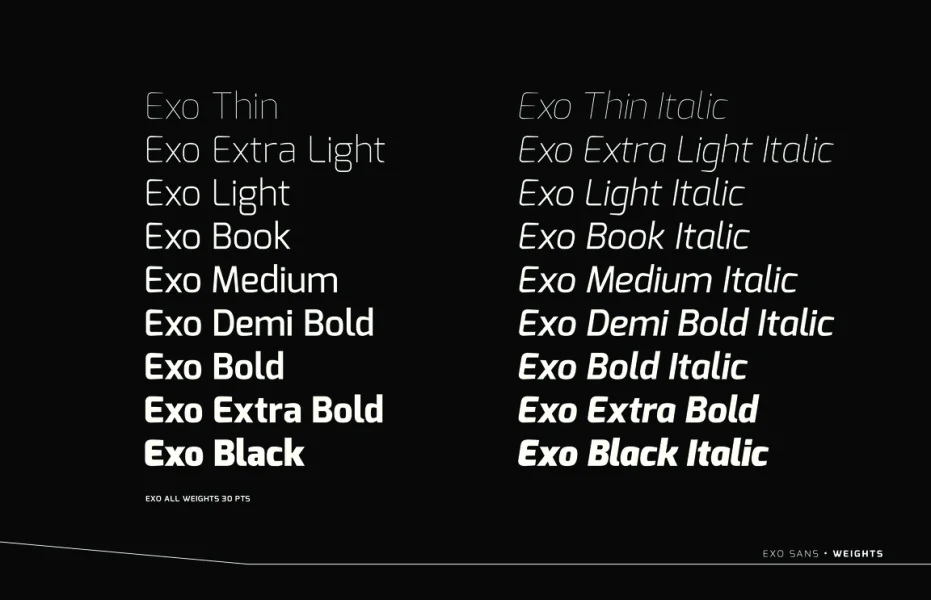 Exo Font Family preview 2