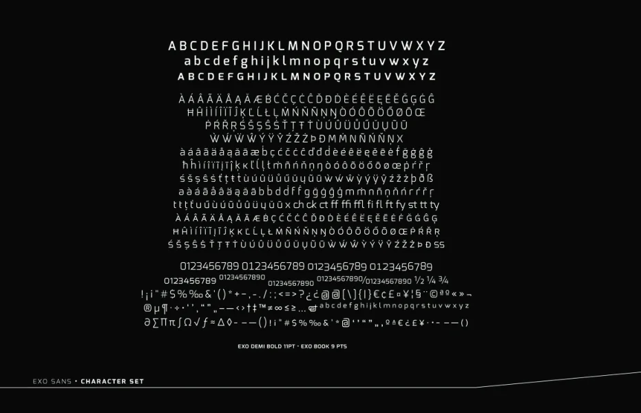 Exo Font Family preview 6