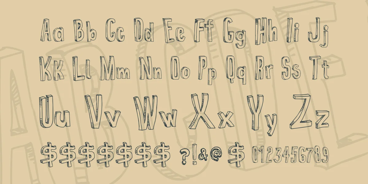 False 3D Font preview 4