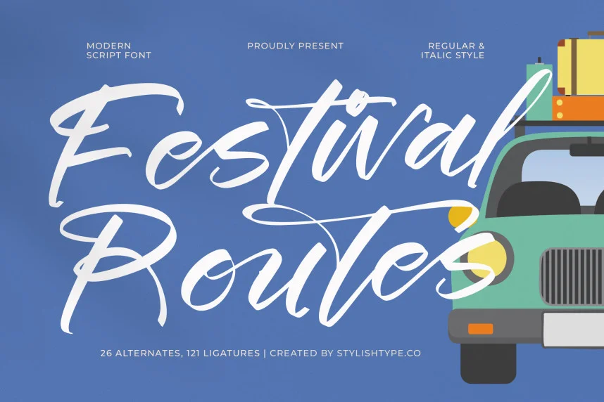 Festival Routes – Modern Script Font