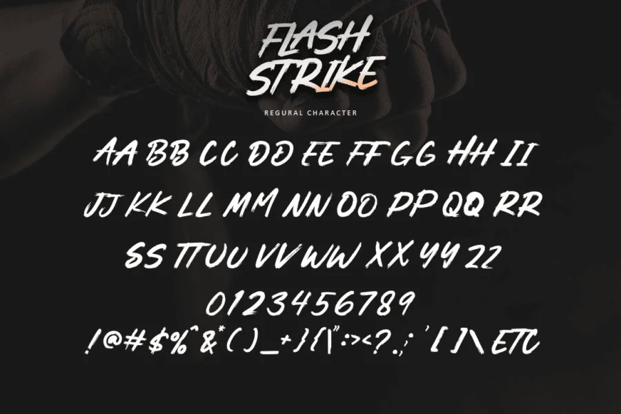 Flashstrike-Personal use Font preview 6