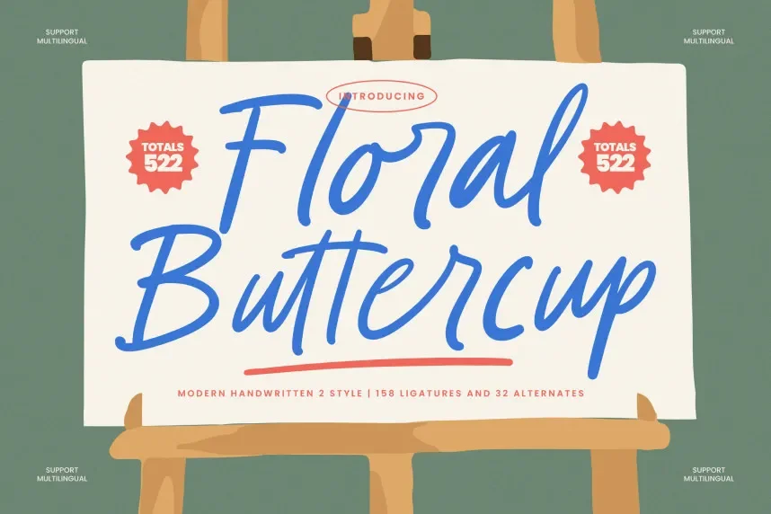 Floral Buttercup – Modern Handwritten Font preview 2