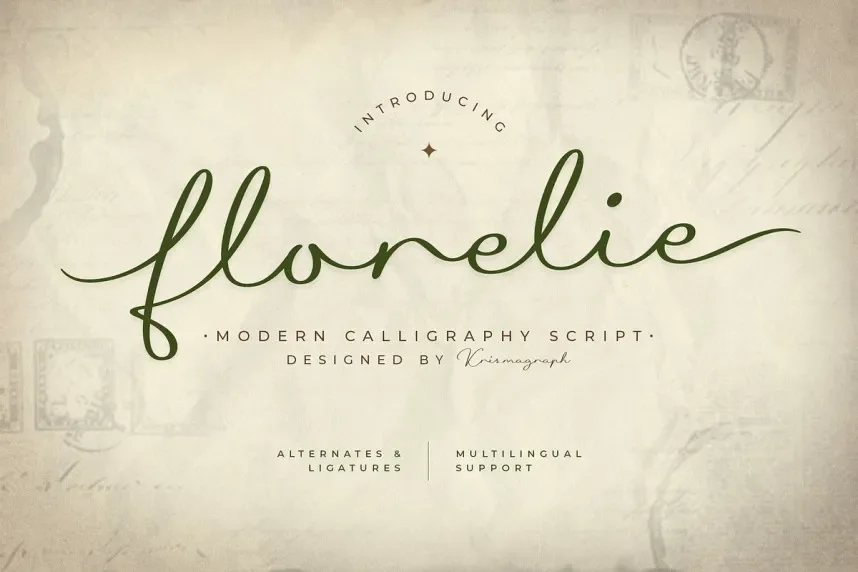 Florelie Calligraphy Font preview 2