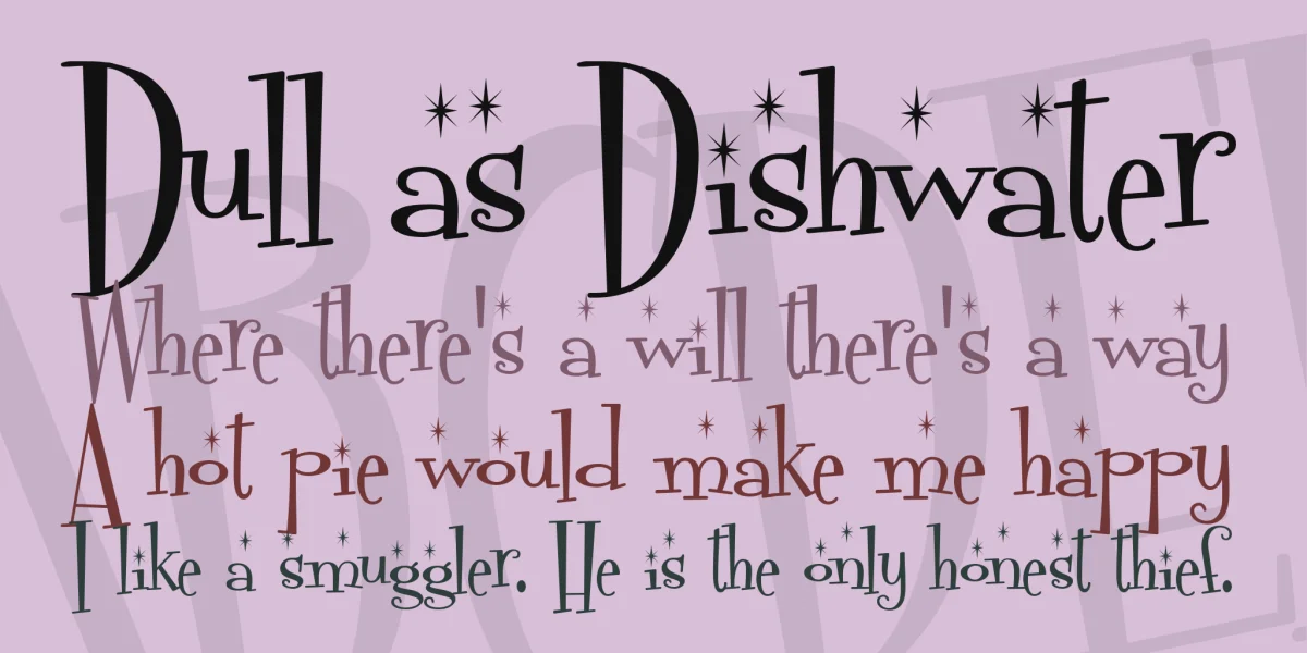Fontdinerdotcom Sparkly Font preview 2