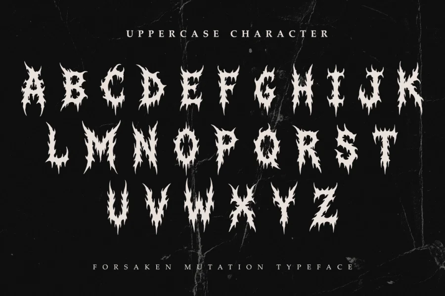 Forsaken Mutation Font preview 2