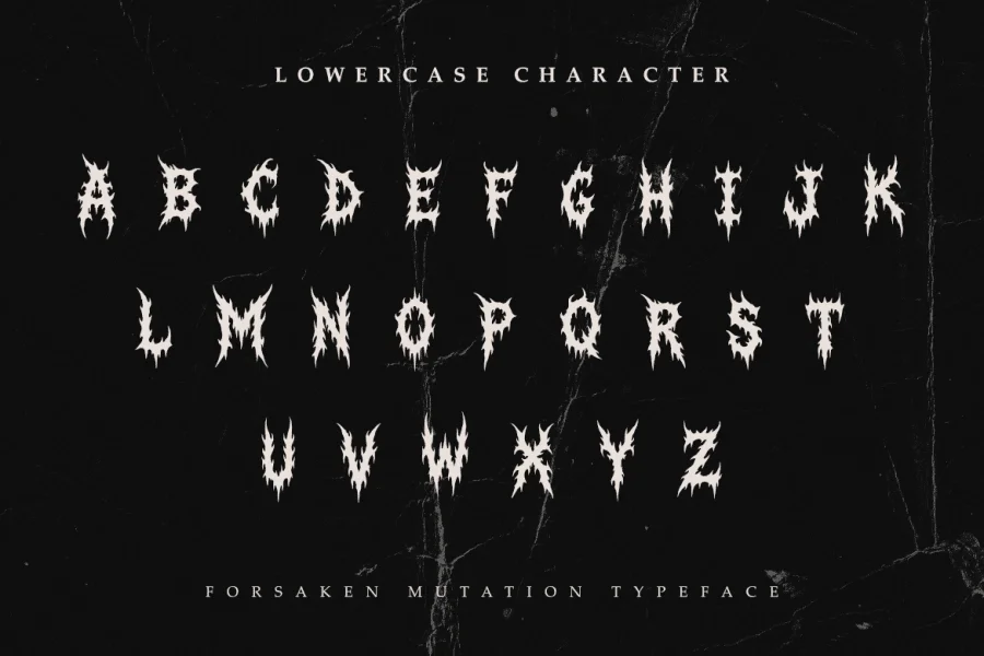 Forsaken Mutation Font preview 3