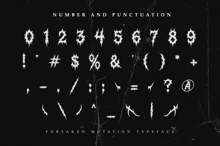 Forsaken Mutation Font preview 4